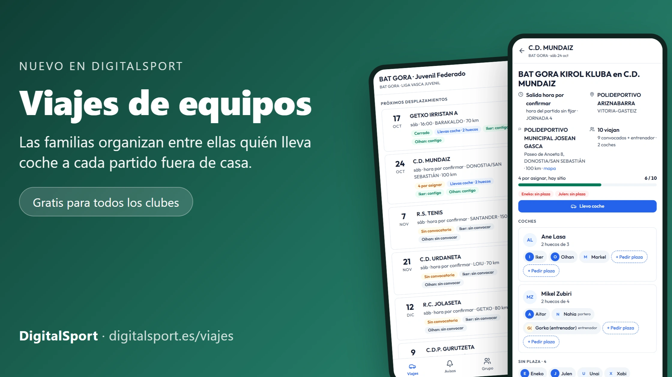 Viajes de equipos: una nueva herramienta gratuita para organizar los coches de los partidos fuera de casa