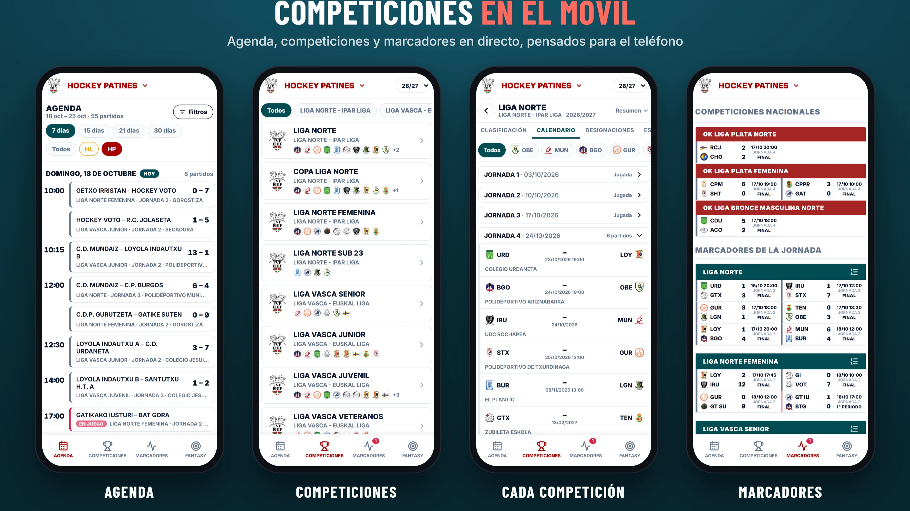 El portal de competiciones, ahora pensado para el móvil