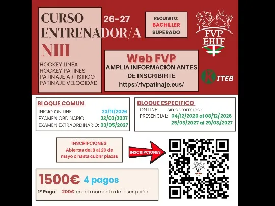 Curso Técnico NIII. Abiertas Inscripciones hasta el 20 de mayo